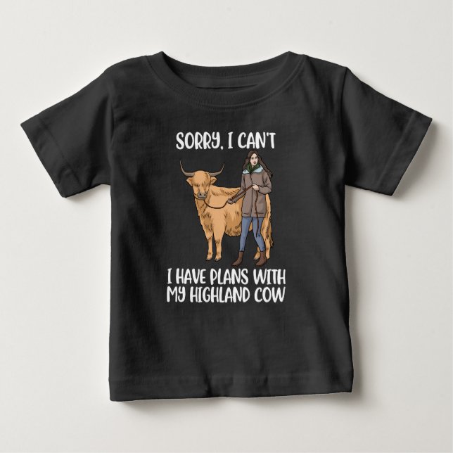 Highland Cow Lover Women Scottish Highland Cow Baby T-Shirt (Front)