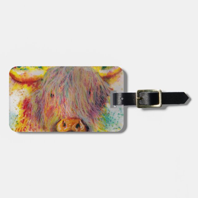 Highland Cow Luggage Tag (Front Horizontal)