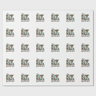 Highland Cow Mama Loves Her Herd Shirt Design Wrapping Paper