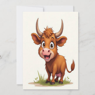 Highland Cow Merry Christmas Holiday Card