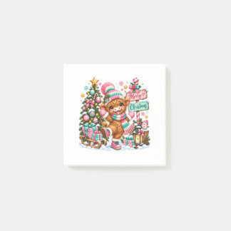 Highland Cow Merry Christmas Post-it Notes