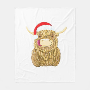 Highland Cow Merry Christmas Snow T-shirt Essentia Fleece Blanket