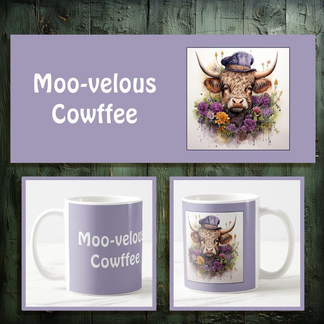 Highland cow - Moo-velous Cowfee 4 of 4 Coffee Mug (Creator Uploaded)