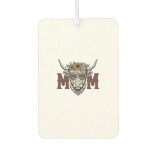 Highland Cow Mum Vintage Floral Western Shirt (2) Car Air Freshener