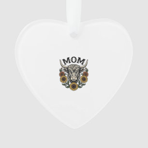 Highland Cow Mum Vintage Sunflower Western Design Ornament