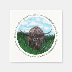 Highland Cow, My Heart's In The Highlands Napkin