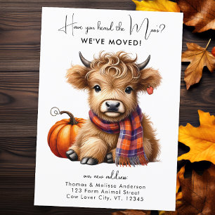Highland Cow New Address We've Moved Autumn Moving Announcement