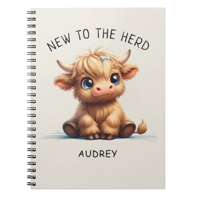 Highland Cow New To The Herd Notebook (Front)