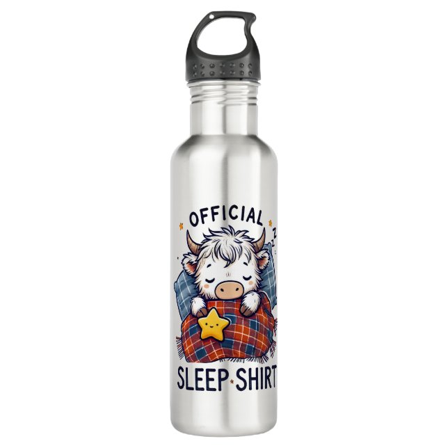 Highland Cow , Official Sleep  710 Ml Water Bottle (Front)