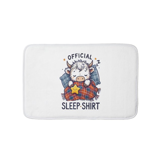 Highland Cow , Official Sleep  Bath Mat (Front)