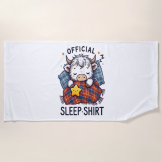 Highland Cow , Official Sleep Beach Towel