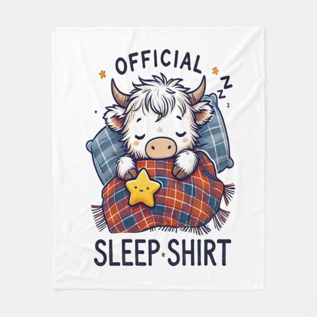 Highland Cow , Official Sleep  Fleece Blanket (Front)