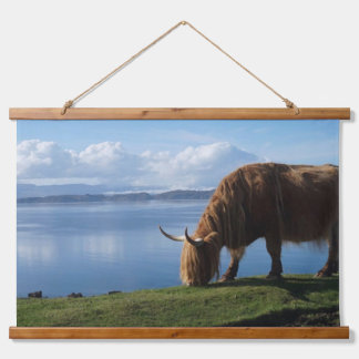 Highland Cow on the Coast Hanging Tapestry