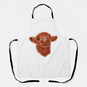 Highland Cow Oversized T-Shirt Apron