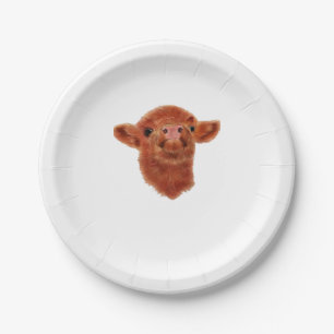 Highland Cow Oversized T-Shirt Paper Plate