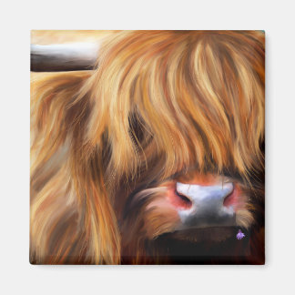 Highland Cow Painting Magnet