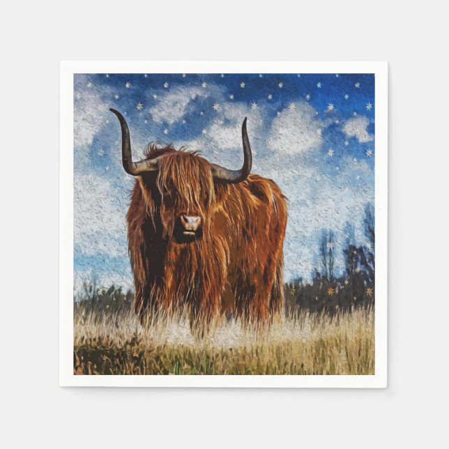 Highland Cow Paper Napkins (Front)