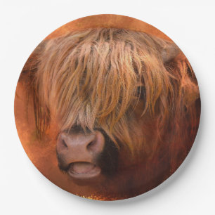 Highland Cow Paper Plate