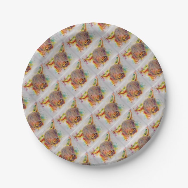 Highland Cow Paper Plate (Front)