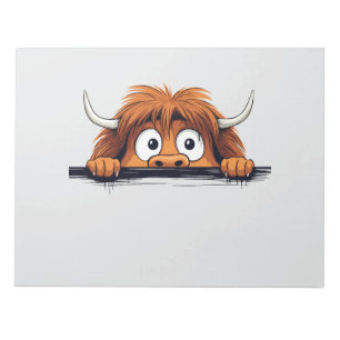 Highland Cow Peeking Cute Adorable Funny Animal  Notepad