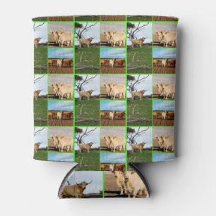 Highland Cow Photo Collage, Can Cooler