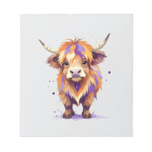 Highland Cow Playful Adorable Fun Animal Colourful Notepad