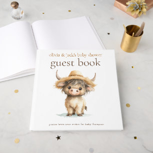 Highland Cow Please Sign Guest Book Baby Shower