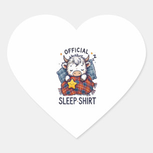 Highland Cow Png, Official Sleep Png Heart Sticker