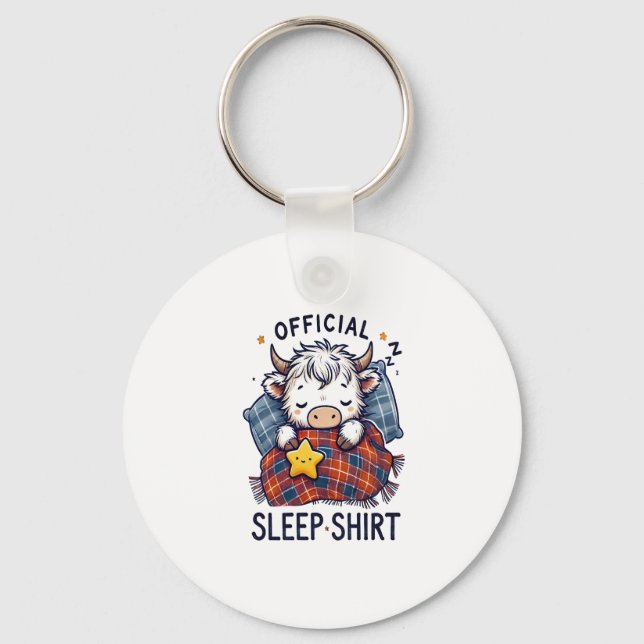 Highland Cow Png, Official Sleep Png Key Ring (Front)