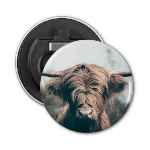 Highland cow portrait bottle opener