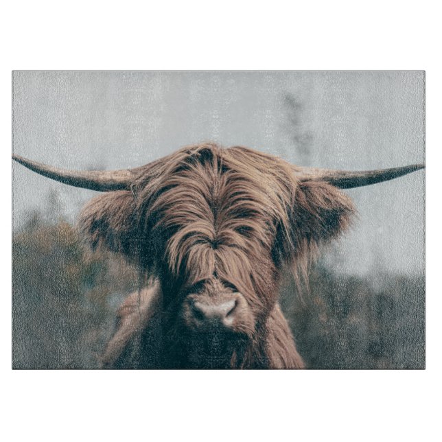 Highland cow portrait cutting board (Front)