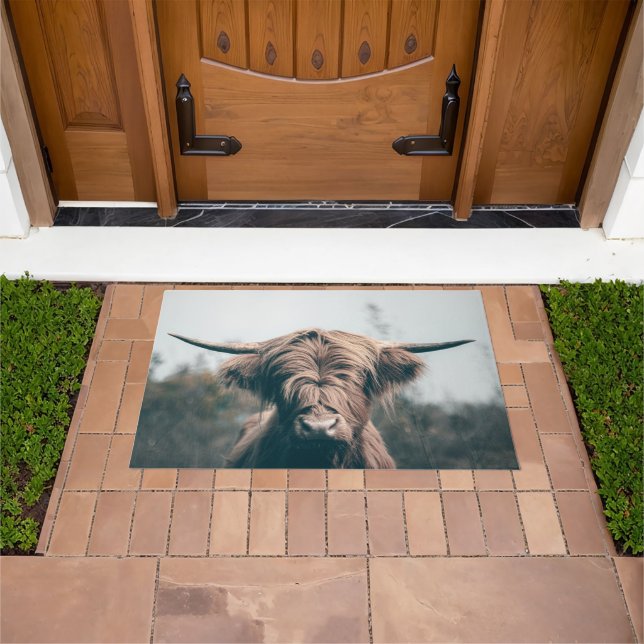 Highland cow portrait doormat (Outdoor)