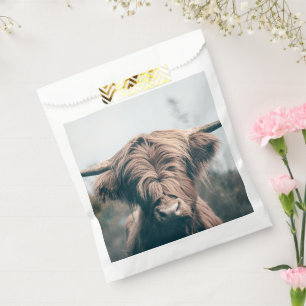 Highland cow portrait favour bag