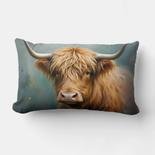 Highland Cow portrait Lumbar Cushion