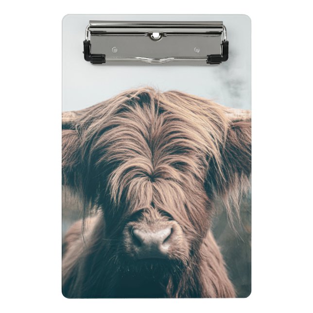 Highland cow portrait mini clipboard (Front)