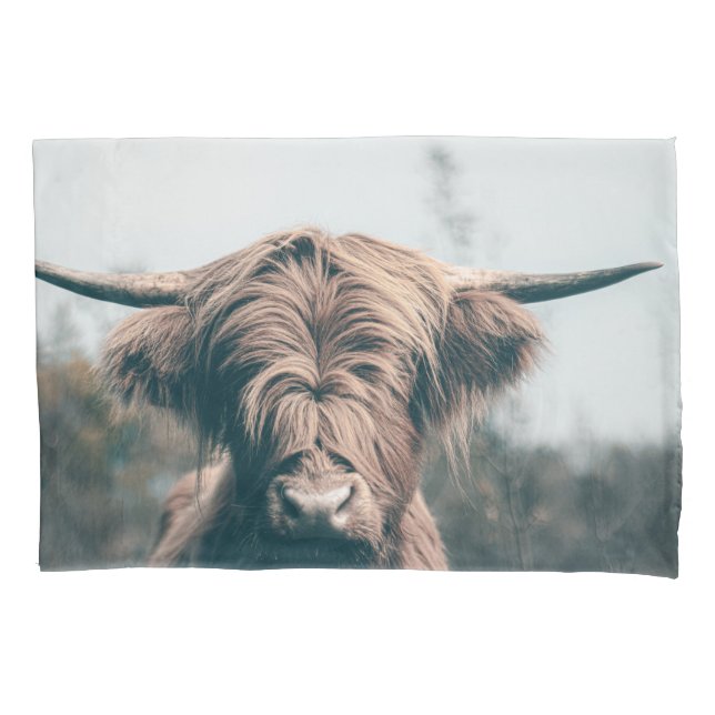 Highland cow portrait pillowcase (Front)
