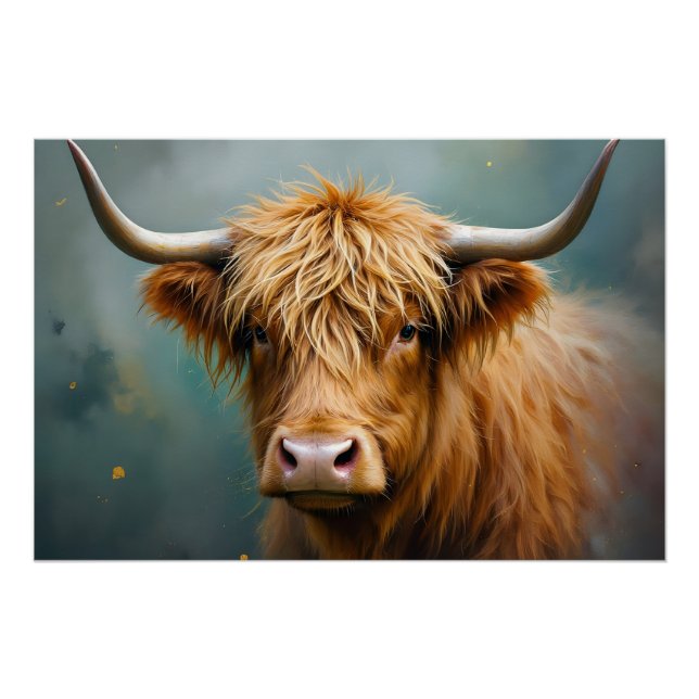 Highland Cow portrait Poster (Front)