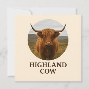 Highland Cow Portrait Poster with "Highland Cow"