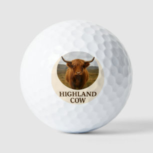 Highland Cow Portrait Poster with "Highland Cow" Golf Balls