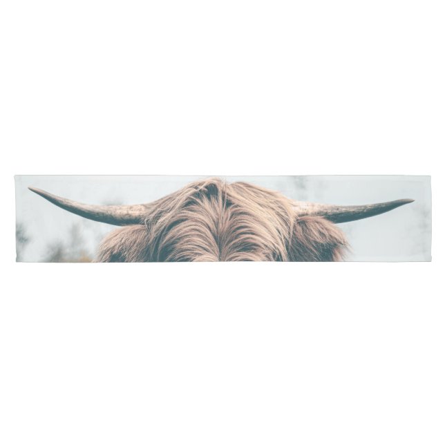Highland cow portrait short table runner (Horizontal)