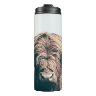 Highland cow portrait thermal tumbler