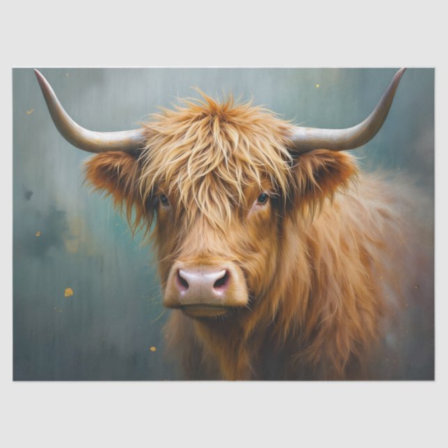 Highland Cow portrait Tissue Paper (Front)