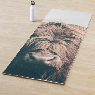Highland cow portrait yoga mat