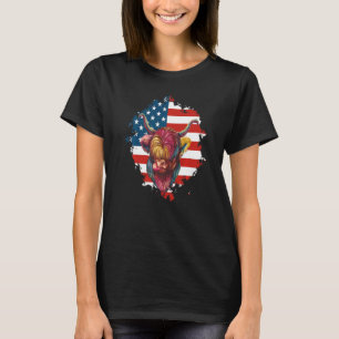 Highland Cow Print Animal Cute Cowgirl For Women U T-Shirt