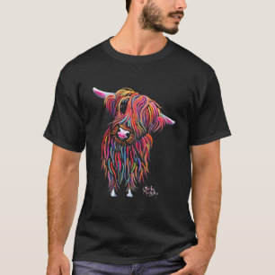 Highland Cow Print Animal Print ' Bolly ' T-Shirt