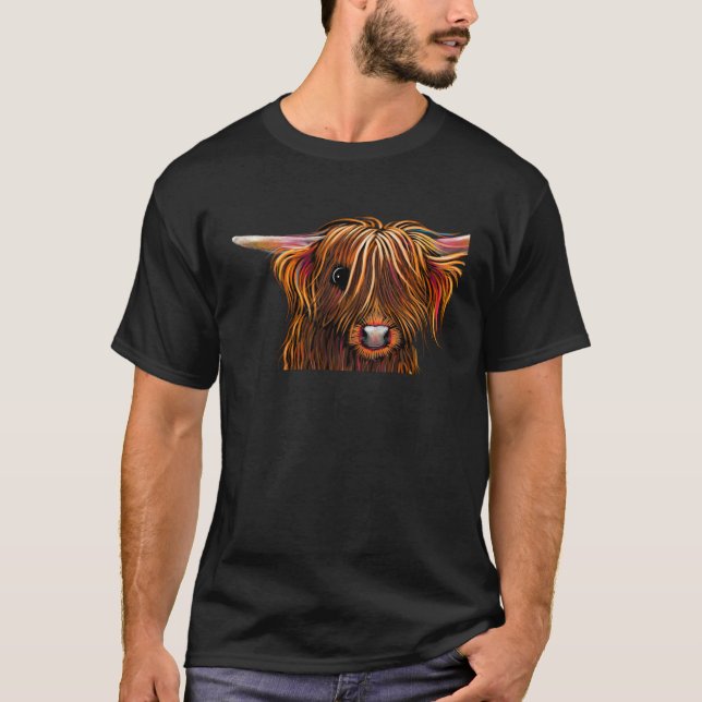 Highland Cow Print Animal Print  Jeremy u2018 T-Shirt (Front)