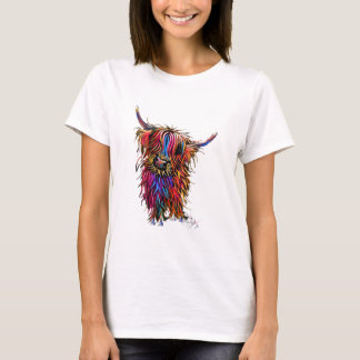 Highland Cow Print Animal Print  Sunflower T-Shirt