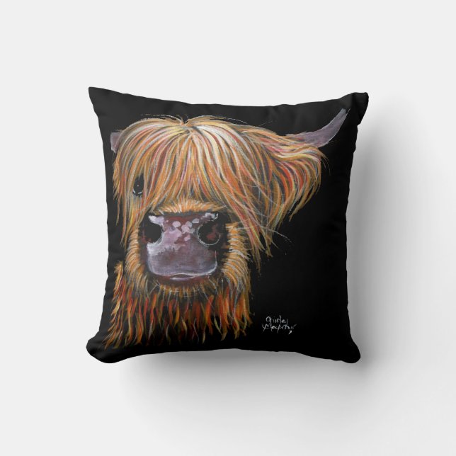 HiGHLaND CoW PRiNT "HeNRY' BY SHiRLeY MacARTHuR Cushion (Front)