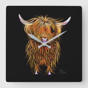 HiGHLaND CoW PRiNT SCoTTiSH ' HuMPHReY ' CLoCK