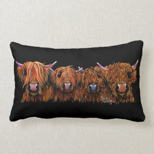 HiGHLaND CoW PRiNT SCoTTiSH ' THe GiNGeR NuTS ' Lumbar Cushion